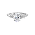 Oval Solitaire Ring with Unique Accent Shank