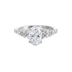 Oval Solitaire Ring with Unique Accent Shank