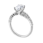 Oval Solitaire Ring with Unique Accent Shank