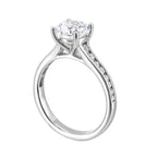Channel-Set Four-Prong Solitaire Engagement Ring