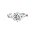 Nature-Inspired Intertwined Three-Stone Engagement Ring