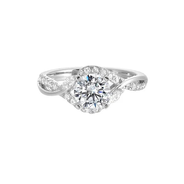 Nature-Inspired Intertwined Three-Stone Engagement Ring