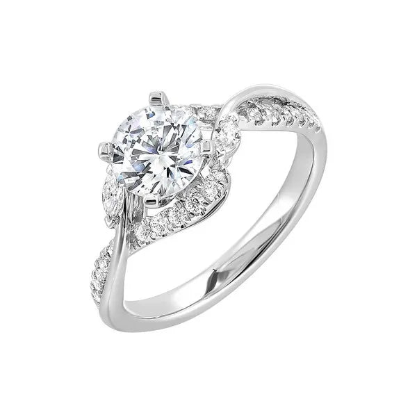 Nature-Inspired Intertwined Three-Stone Engagement Ring