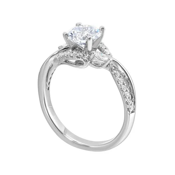 Nature-Inspired Intertwined Three-Stone Engagement Ring