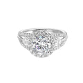 Marquise & Round Three-Stone Ring with Split Three-Row Shank