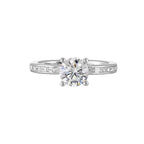 14Kt White Semi Mount 1/5Ctw For 1Ctw Round Center