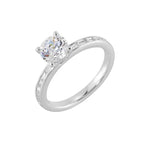 14Kt White Semi Mount 1/5Ctw For 1Ctw Round Center