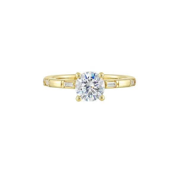 14Kt Yellow Semi Mount 1/10Ctw For 1Ctw round Center