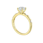14Kt Yellow Semi Mount 1/10Ctw For 1Ctw round Center
