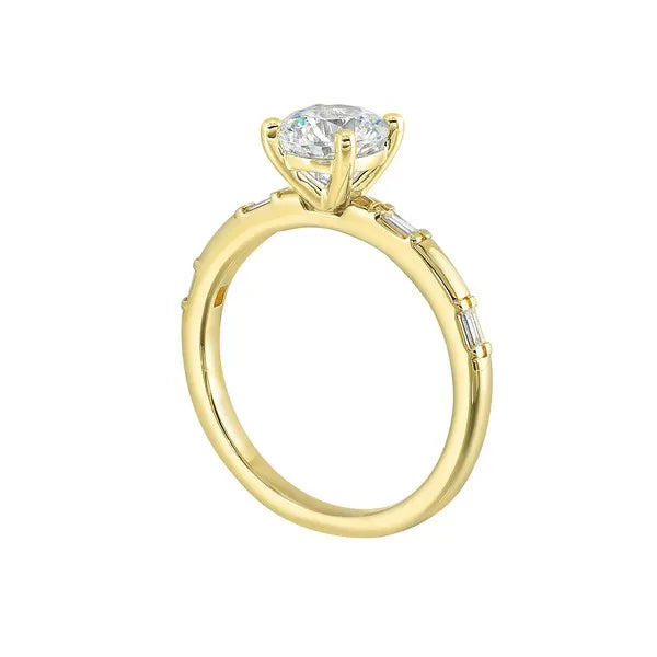14Kt Yellow Semi Mount 1/10Ctw For 1Ctw round Center