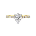 14Kt Yellow Semi Mount 3/8Ctw For 1Ctw Pear Center