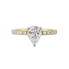 14Kt Yellow Semi Mount 3/8Ctw For 1Ctw Pear Center