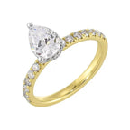 14Kt Yellow Semi Mount 3/8Ctw For 1Ctw Pear Center