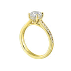 14Kt Yellow Semi Mount 1/4Ctw For 1Ctw Round Center