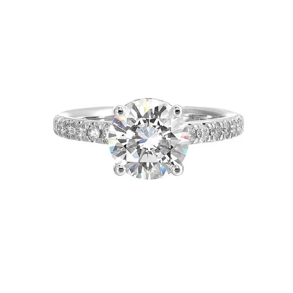 14Kt White Semi Mount 3/8Ctw For 2Ctw Round Center
