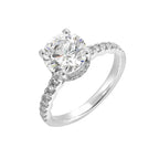 14Kt White Semi Mount 3/8Ctw For 2Ctw Round Center