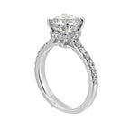 14Kt White Semi Mount 3/8Ctw For 2Ctw Round Center