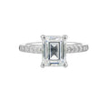 14Kt White Semi Mount 1/2Ctw For 3Ctw Emerald Cut Center
