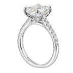 14Kt White Semi Mount 1/2Ctw For 3Ctw Emerald Cut Center