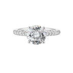 14Kt White Semi Mount 1/2Ctw For 2Ctw Round Center