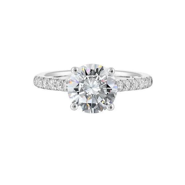 14Kt White Semi Mount 1/2Ctw For 2Ctw Round Center