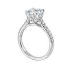 14Kt White Semi Mount 1/2Ctw For 2Ctw Round Center