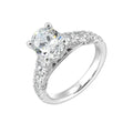 14Kt White Semi Mount 1Ctw For 2Ctw Oval Center