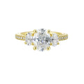 14Kt Yellow Semi Mount 7/8Ctw For 2Ctw Oval Center