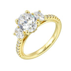 14Kt Yellow Semi Mount 7/8Ctw For 2Ctw Oval Center