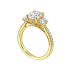 14Kt Yellow Semi Mount 7/8Ctw For 2Ctw Oval Center