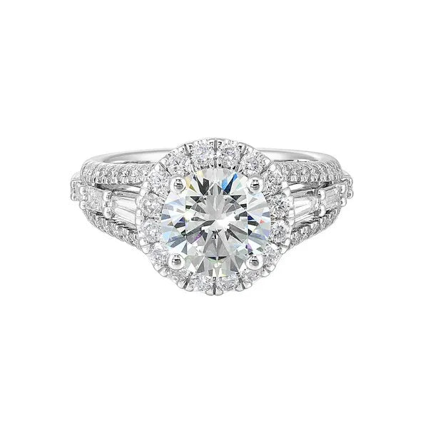 14Kt White Semi Mount 1Ctw For 2Ctw Round Center