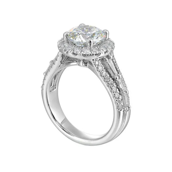14Kt White Semi Mount 1Ctw For 2Ctw Round Center
