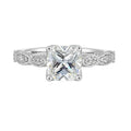 14Kt White Semi Mount 1/3Ctw For 2Ctw Cushion Center