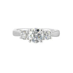 14Kt White Semi Mount 3/4Ctw For 1Ctw Round Center