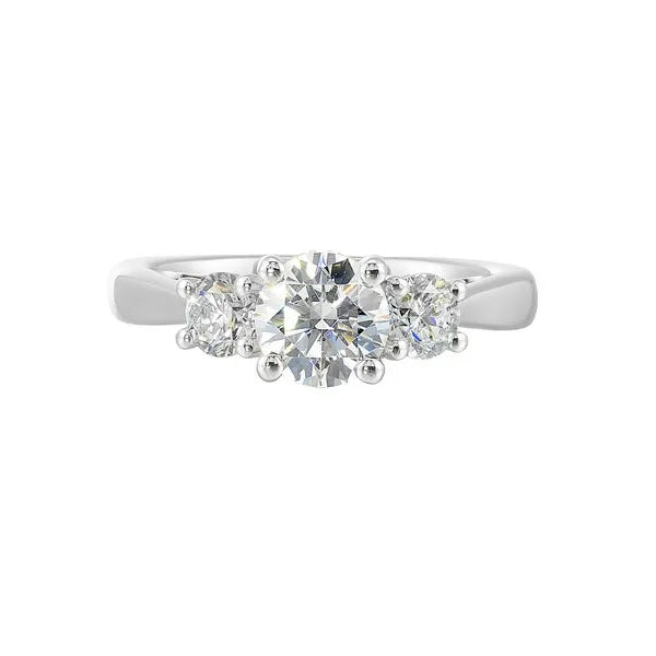 14Kt White Semi Mount 3/4Ctw For 1Ctw Round Center