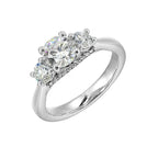 14Kt White Semi Mount 3/4Ctw For 1Ctw Round Center