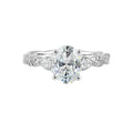 14Kt White Semi Mount 5/8Ctw For 2Ctw Oval Center