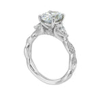 14Kt White Semi Mount 5/8Ctw For 2Ctw Oval Center