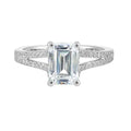 14Kt White Semi Mount 1/3Ctw For 2Ctw Emerald Cut Center