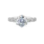 14Kt White Semi Mount 1/3Ctw For 2Ctw Round Center