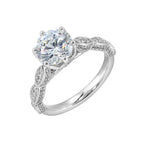 14Kt White Semi Mount 1/3Ctw For 2Ctw Round Center