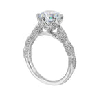 14Kt White Semi Mount 1/3Ctw For 2Ctw Round Center