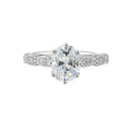 14Kt White Semi Mount 1/3Ctw For 2Ctw Oval Center