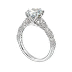 14Kt White Semi Mount 1/3Ctw For 2Ctw Oval Center