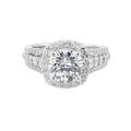 14Kt White Semi Mount 7/8Ctw For 2Ctw Round Center