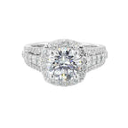 14Kt White Semi Mount 7/8Ctw For 2Ctw Round Center