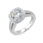 14Kt White Semi Mount 7/8Ctw For 2Ctw Round Center