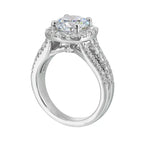 14Kt White Semi Mount 7/8Ctw For 2Ctw Round Center