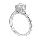 14Kt White Semi Mount 1/7Ctw For 1 1/2Ctw Round Center