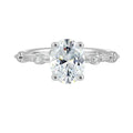 14Kt White Semi Mount 1/8Ctw For 2Ctw Oval Center